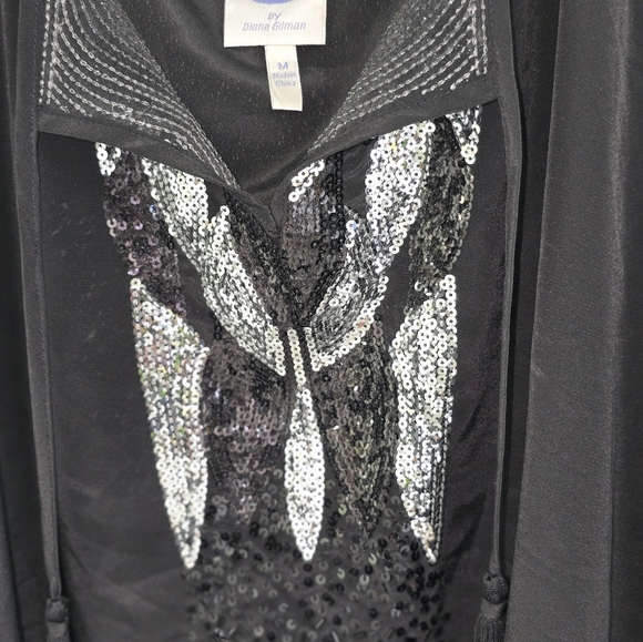 DIANE GILMAN BLACK PONCHO - Picture 3 of 6